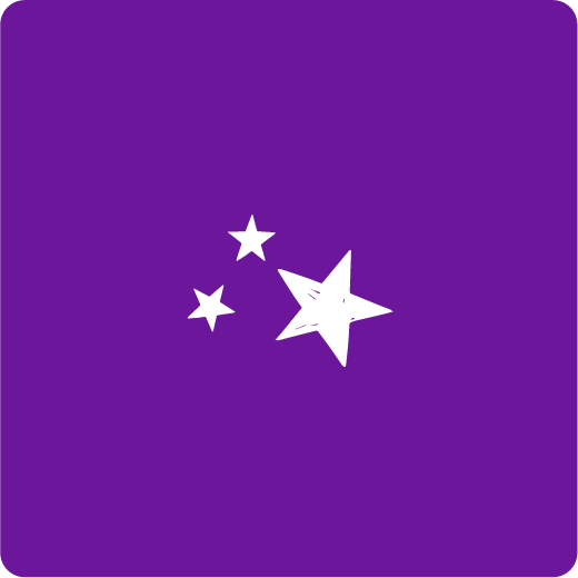 Purple clean box with three stars
