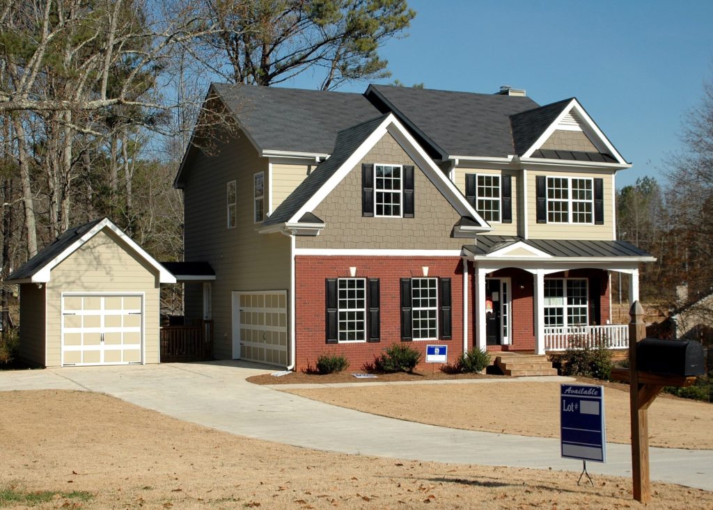 Home for sale ready for an open house.
