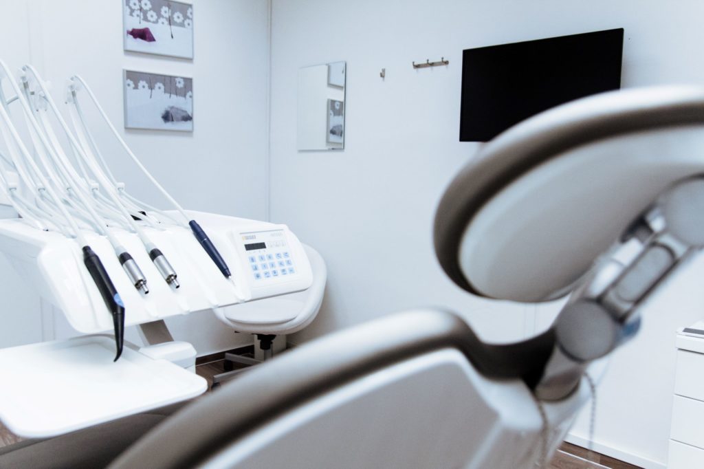 Sanitary Dentist office with medical equipment.