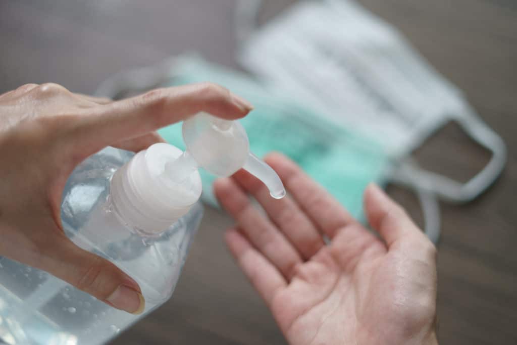 Sanitizing hands and being safe in 2022
