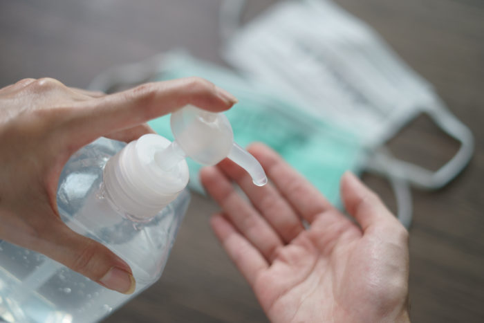 Sanitizing hands and being safe in 2022